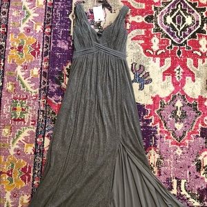 NWT Little Mistress Maternity Silver Maxi Sm/4